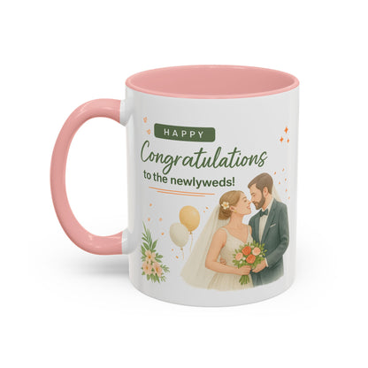 Personalized Wedding Congratulations Mug, Newlywed Gift, Custom Couples Cup, Bridal Shower Favor, Unique Wedding Keepsake
