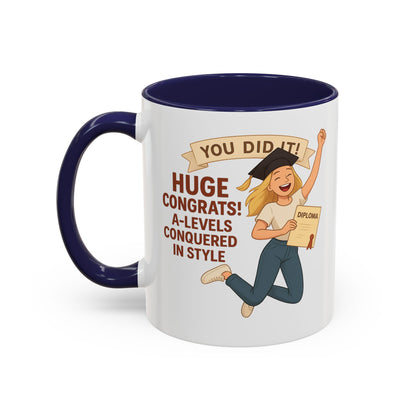 Celebratory Graduation Coffee Mug - 'You Did It!' A-Levels