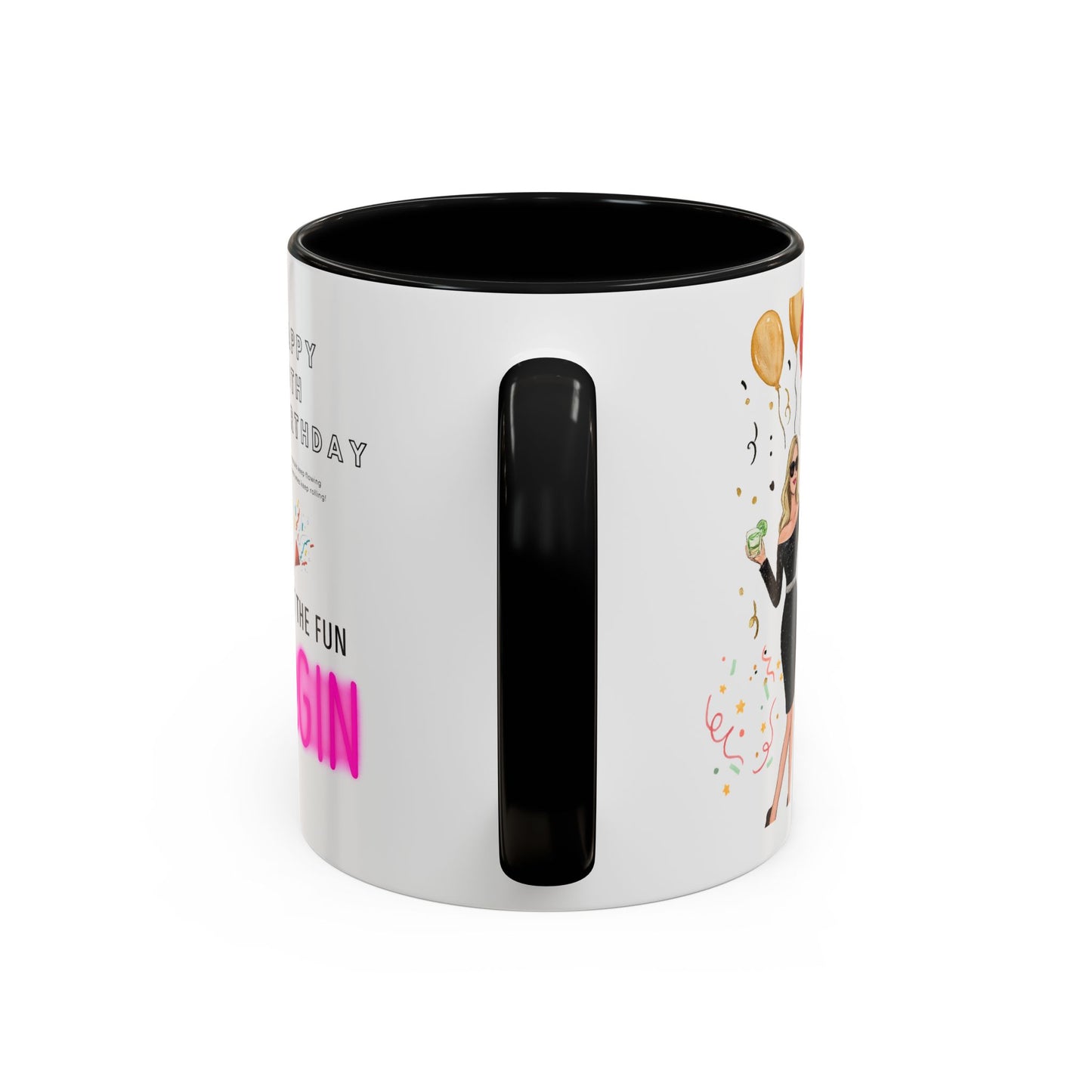 Happy 30th Birthday Accent Coffee Mug, Fun Gift for Her, Toast to Turning 30, Unique Drinkware for Parties