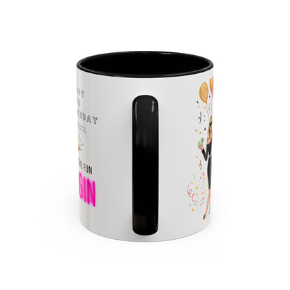 Happy 30th Birthday Accent Coffee Mug, Fun Gift for Her, Toast to Turning 30, Unique Drinkware for Parties