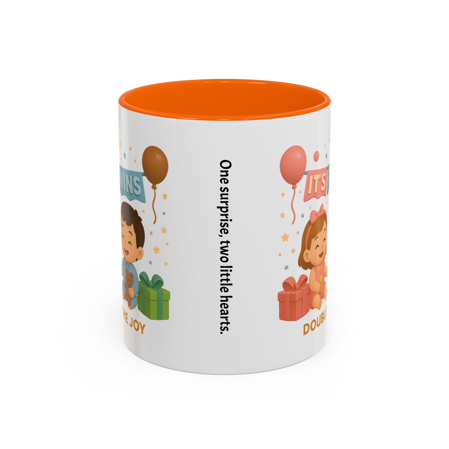 Funny Twin Celebration Coffee Mug - 'It's Twins, Double the Joy'