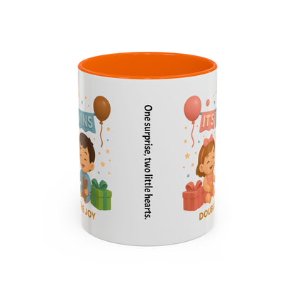 Funny Twin Celebration Coffee Mug - 'It's Twins, Double the Joy'