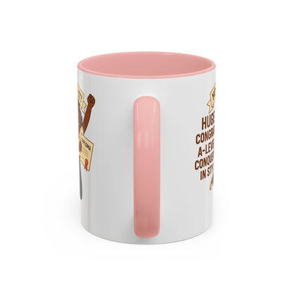 Celebratory Coffee Mug for Graduates, Graduation Gift, A-Level Congrats Mug, Stylish Coffee Cup for Students, Personalized Diploma Mug