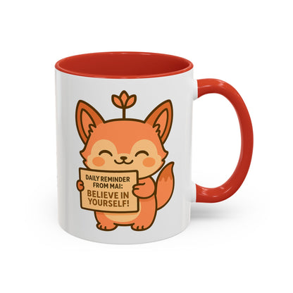 Motivational Accent Coffee Mug - 'Trust Your Intuition' & 'Believe In Yourself!'