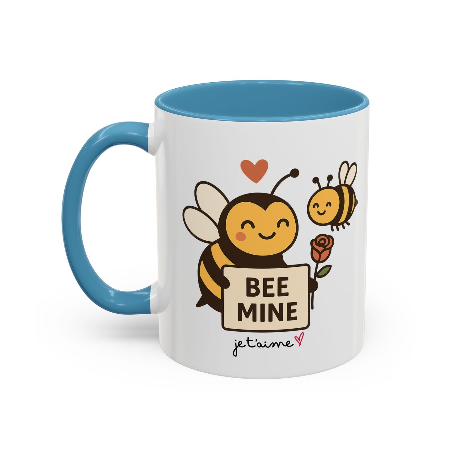 Bee Mine Accent Coffee Mug - Buzzing with Love, Cute Gift for Valentine’s Day, Best Friend, Love, Bee Lovers, Cozy Mornings