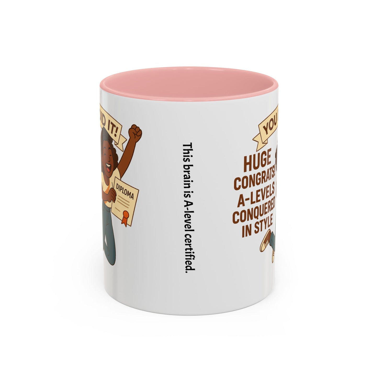 Celebratory Coffee Mug for Graduates, Graduation Gift, A-Level Congrats Mug, Stylish Coffee Cup for Students, Personalized Diploma Mug