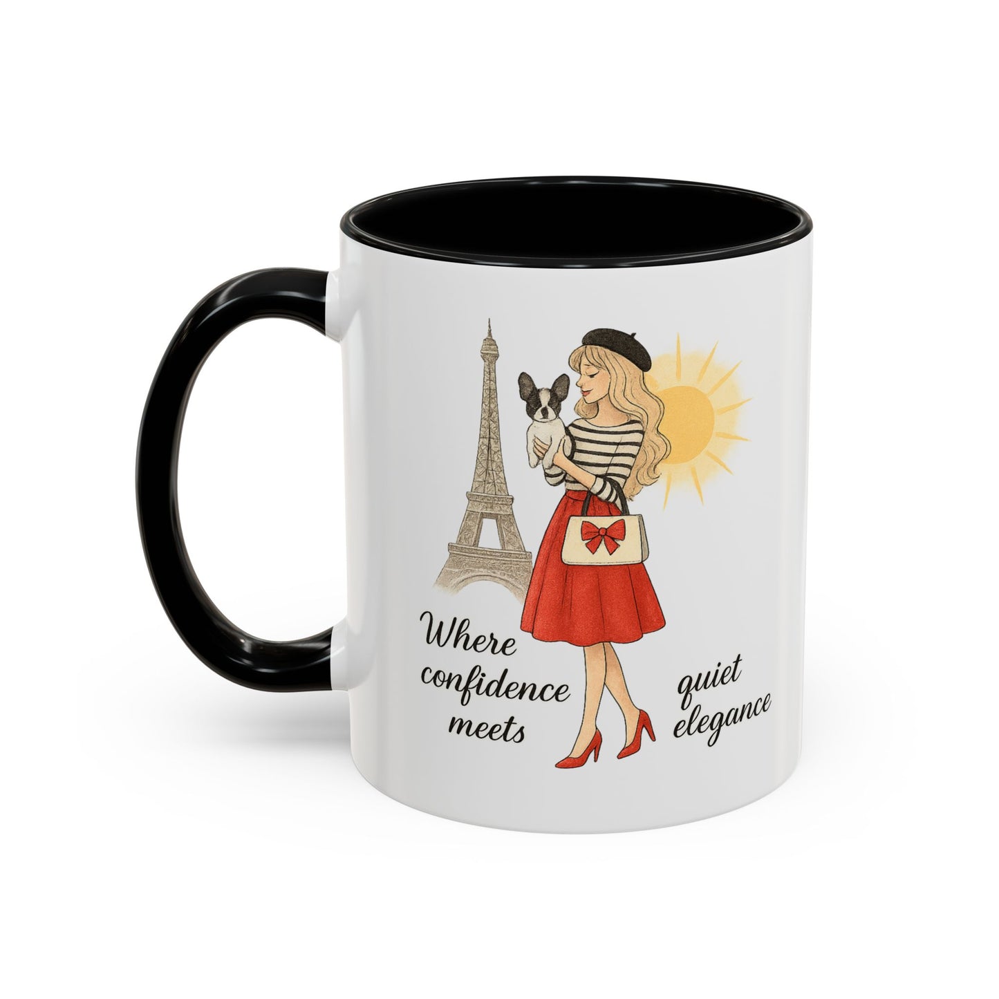 Elegant Confidence Coffee Mug - Inspiring Quote & Chic Design for Tea Lovers, Gifts for Her, Home Office Decor, Parisian Style