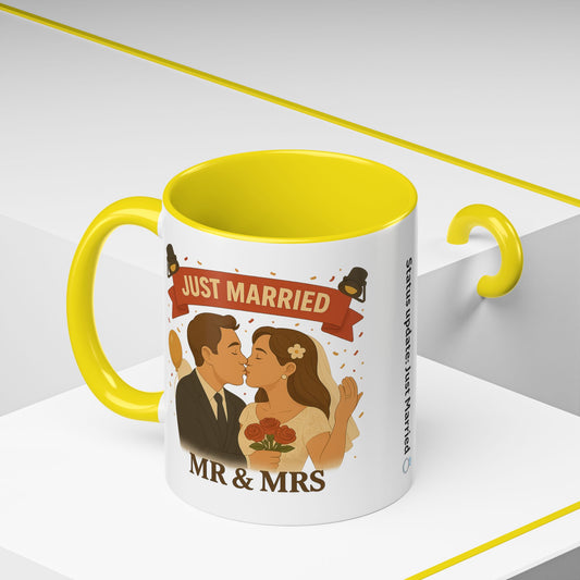 Just Married Coffee Mug | Wedding Gift | Newlywed Coffee Cup | Mr & Mrs Mug | Bride and Groom Drinkware