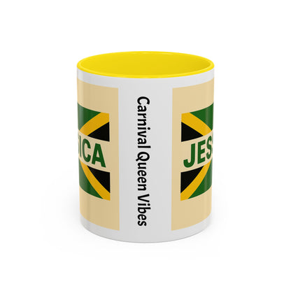 Jamaican Themed Coffee Mug - 'Jessica' with Carnival Queen Vibes