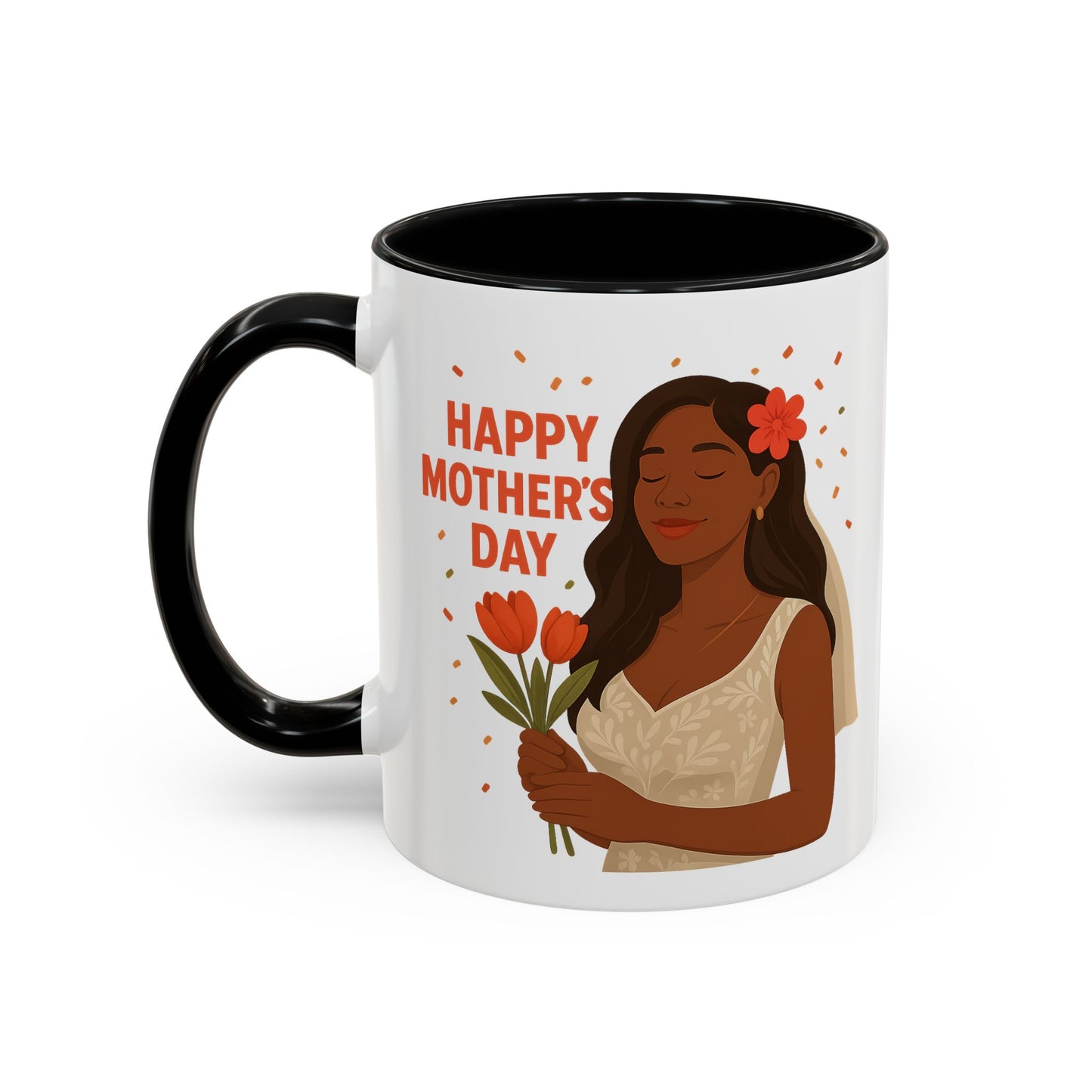Elegant Mother's Day Accent Coffee Mug - Floral Gift, Tea Mug, Personalized Drinkware, Inspirational Cup, Birthday Present