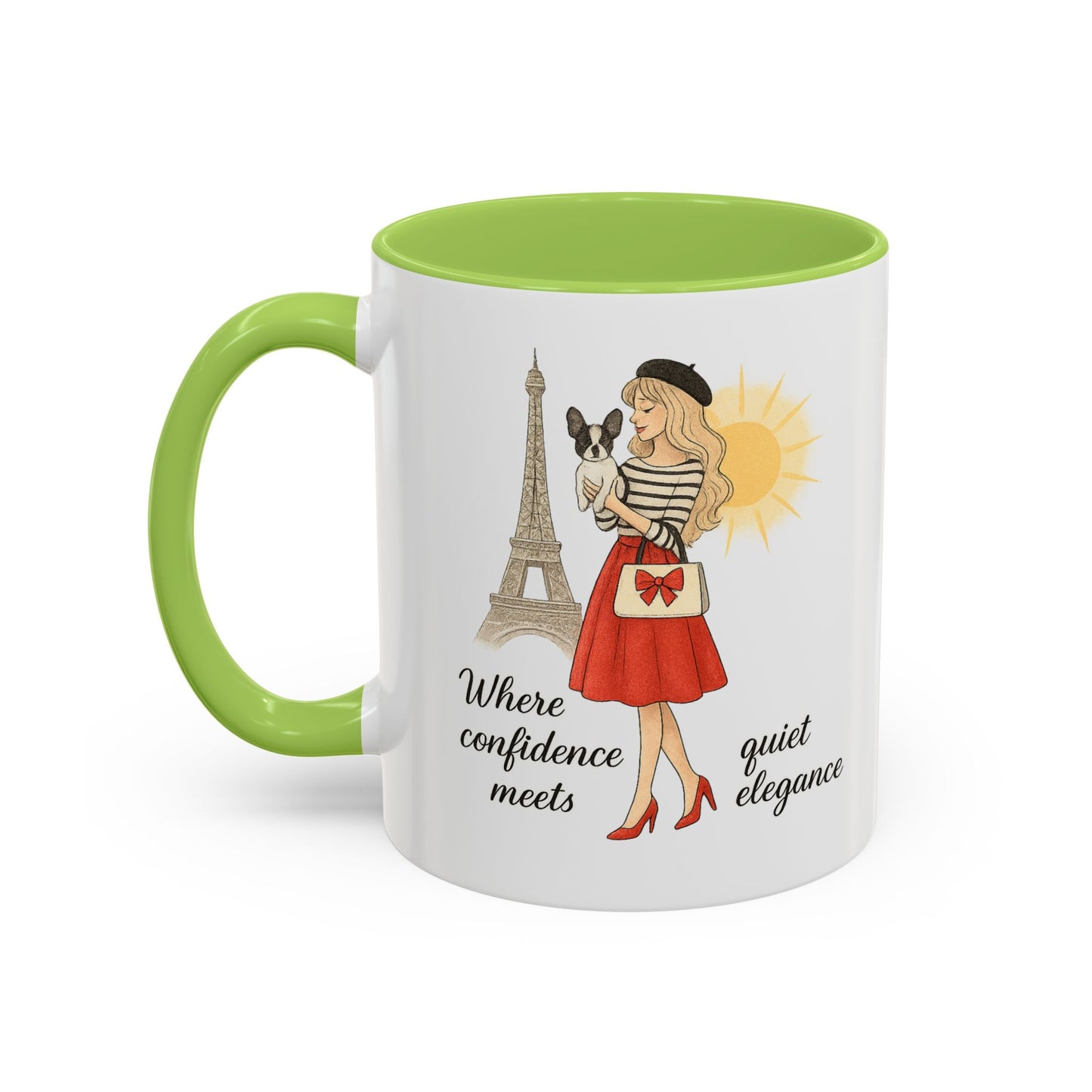 Elegant Confidence Coffee Mug - Inspiring Quote & Chic Design for Tea Lovers, Gifts for Her, Home Office Decor, Parisian Style
