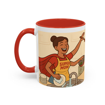 Super mom - Accent Coffee Mug (11, 15oz) - Mother's Day