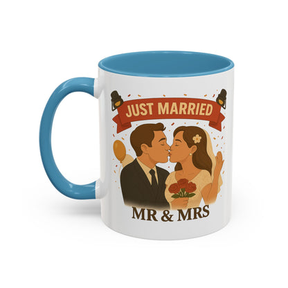 Just Married Coffee Mug | Wedding Gift | Newlywed Coffee Cup | Mr & Mrs Mug | Bride and Groom Drinkware