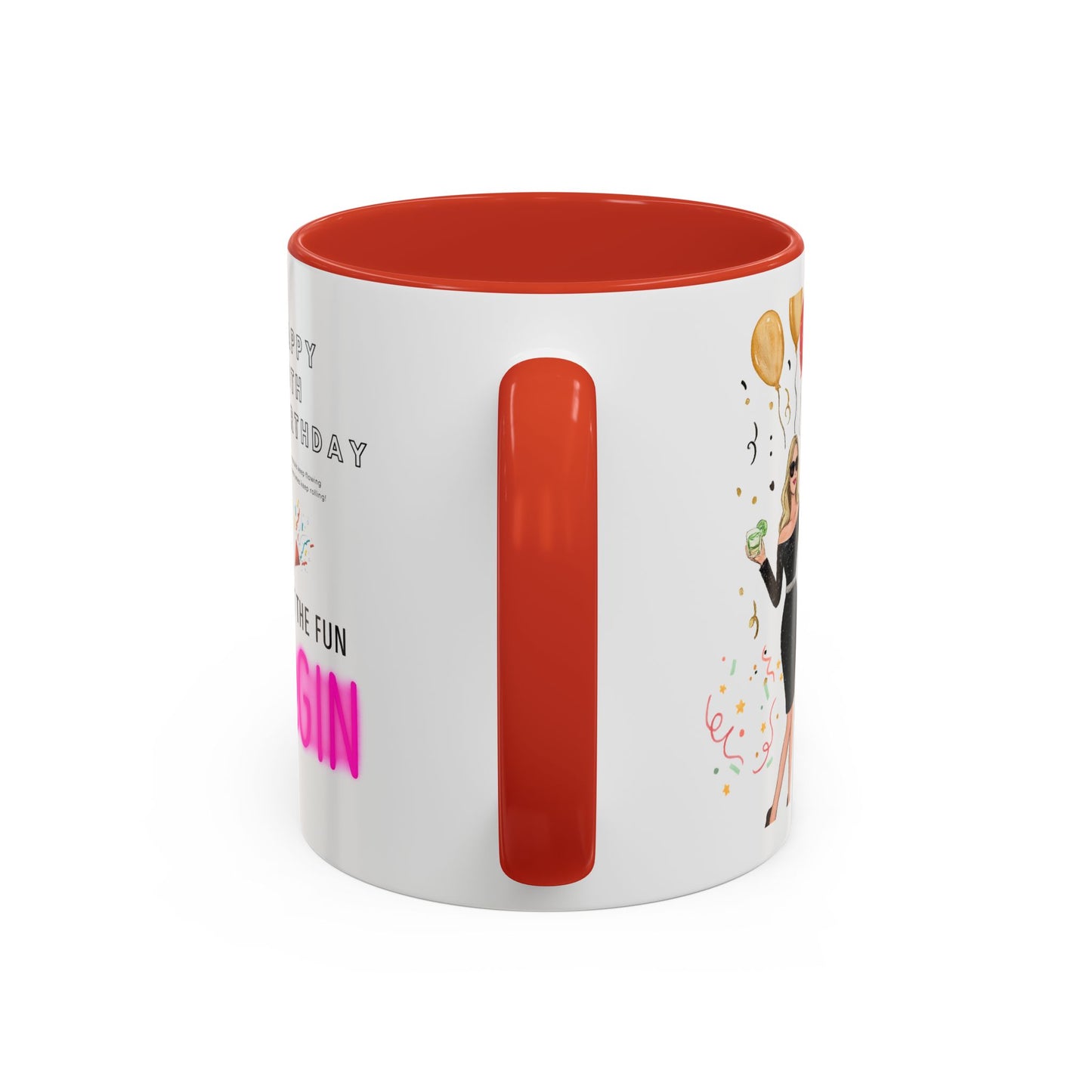 Happy 30th Birthday Accent Coffee Mug, Fun Gift for Her, Toast to Turning 30, Unique Drinkware for Parties