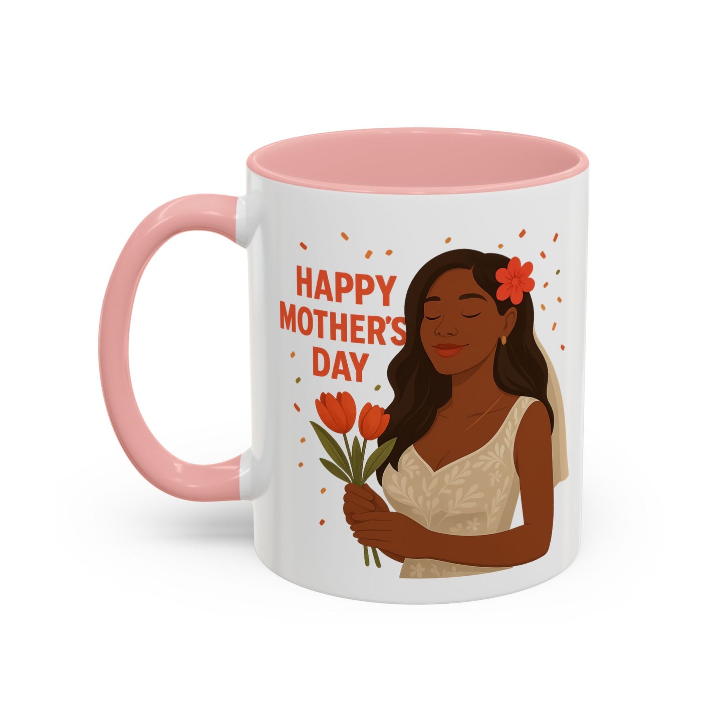 Elegant Mother's Day Accent Coffee Mug - Floral Gift, Tea Mug, Personalized Drinkware, Inspirational Cup, Birthday Present