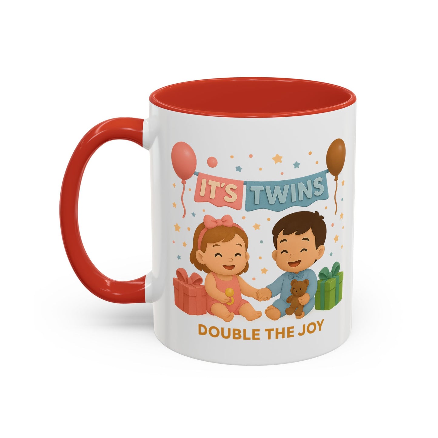 Funny Twin Celebration Coffee Mug - 'It's Twins, Double the Joy'