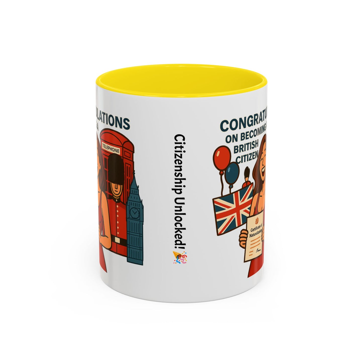 Celebratory British Citizenship Mug, Unique Gift for New Citizens, Fun Coffee Cup, Personal Achievement