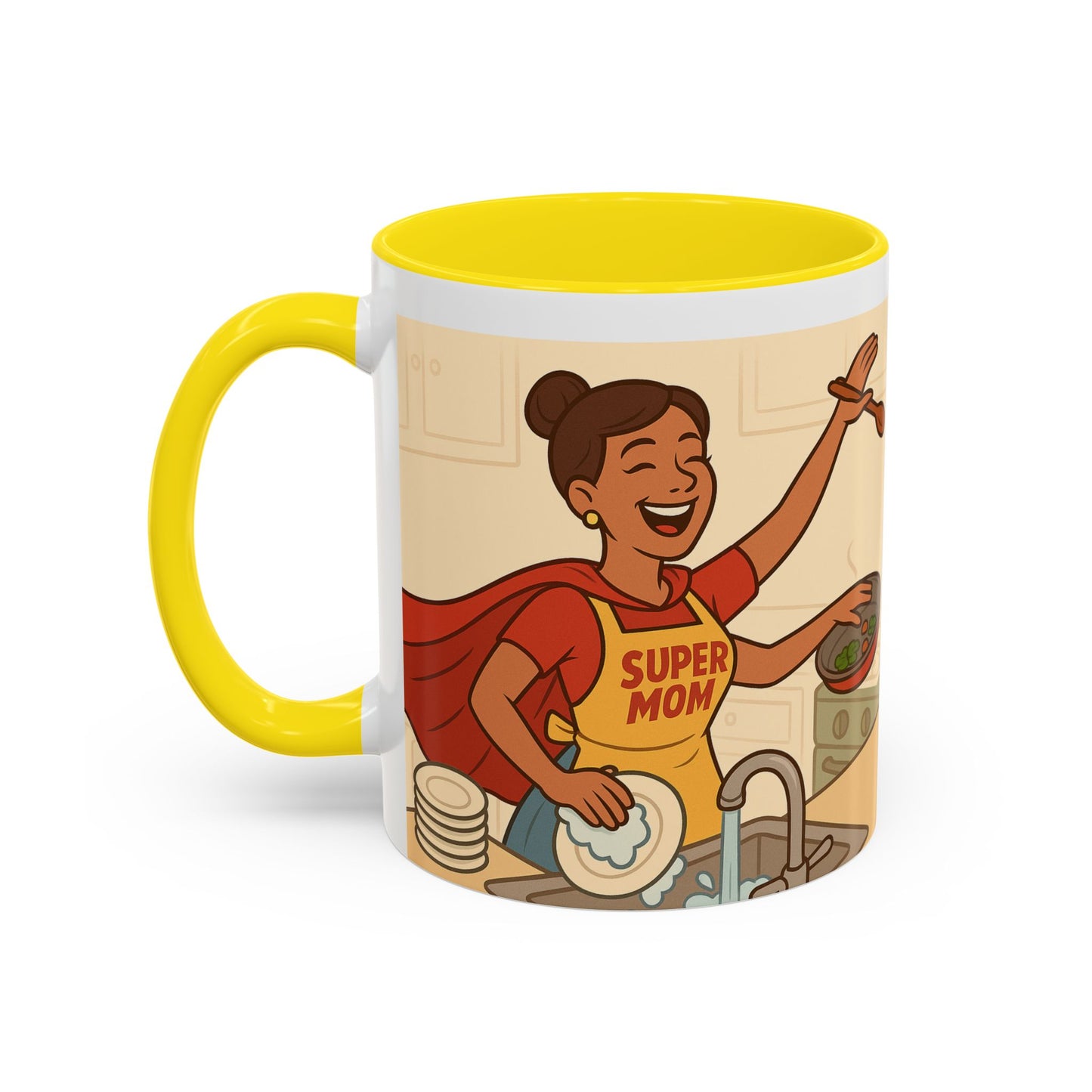 Super mom - Accent Coffee Mug (11, 15oz) - Mother's Day