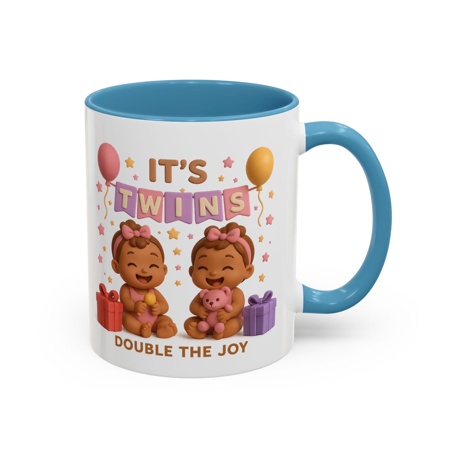 Twins Celebration Coffee Mug – Double the Joy, Gifts for New Parents, Baby Shower Favor, Sibling Gift, Cute Mug for Twins