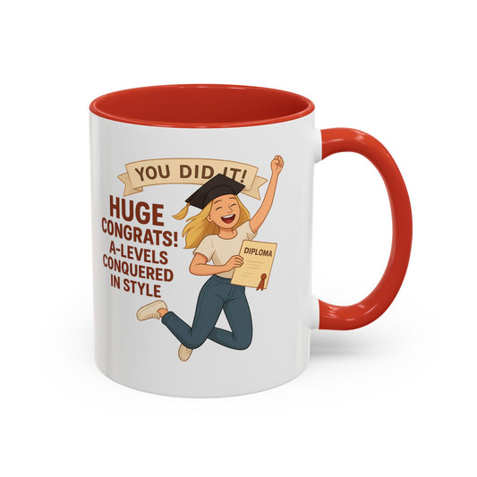 Celebratory Graduation Coffee Mug - 'You Did It!' A-Levels