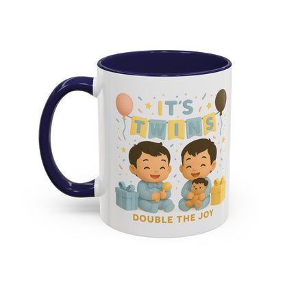 Twins Celebration Coffee Mug, Cute Twins Gift Mug, Baby Shower Mug, Newborn Gift, Double the Joy Mug