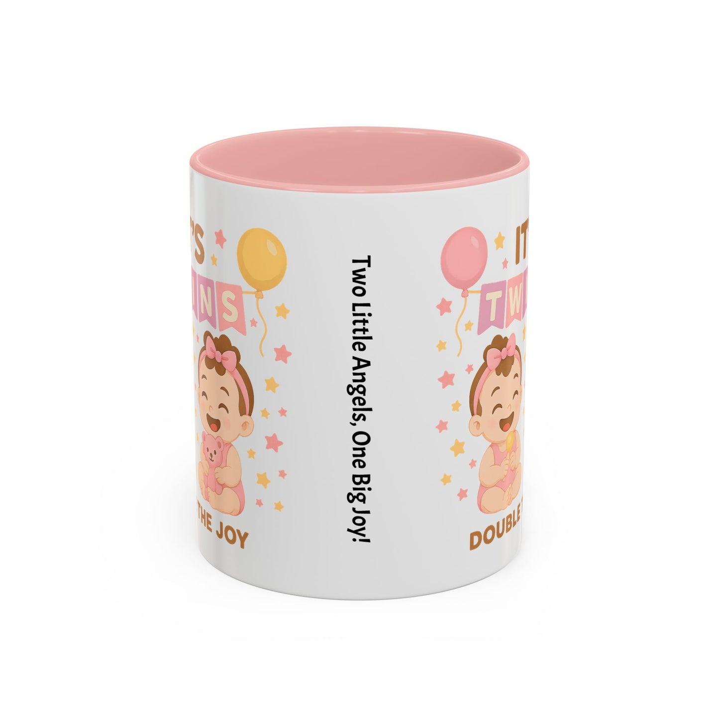 Twin Celebration Coffee Mug, Cute Twins Mug for Parents, Baby Shower Gift, Personalized Coffee Cup, Double the Joy Mug
