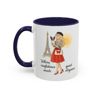 Elegant Confidence Coffee Mug - Inspiring Quote & Chic Design for Tea Lovers, Gifts for Her, Home Office Decor, Parisian Style