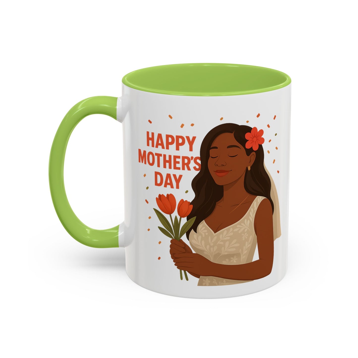 Elegant Mother's Day Accent Coffee Mug - Floral Gift, Tea Mug, Personalized Drinkware, Inspirational Cup, Birthday Present