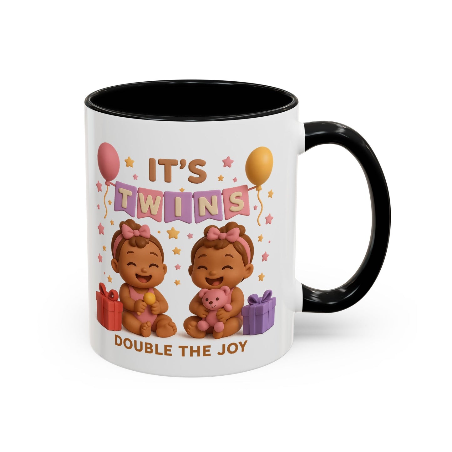 Twins Celebration Coffee Mug – Double the Joy, Gifts for New Parents, Baby Shower Favor, Sibling Gift, Cute Mug for Twins
