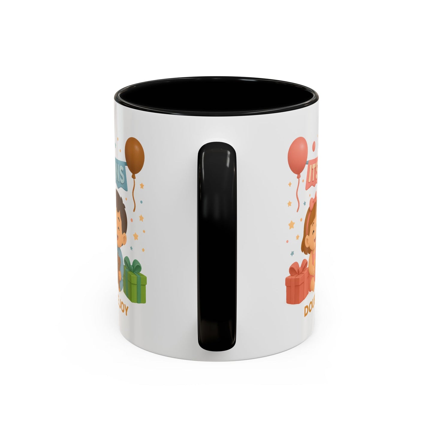 Funny Twin Celebration Coffee Mug - 'It's Twins, Double the Joy'