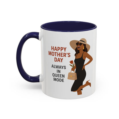 Queen Mode Mother's Day Coffee Mug | Stylish Black Accent Design