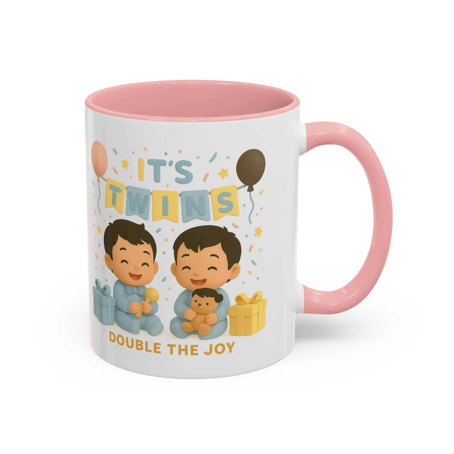 Twins Celebration Coffee Mug, Cute Twins Gift Mug, Baby Shower Mug, Newborn Gift, Double the Joy Mug