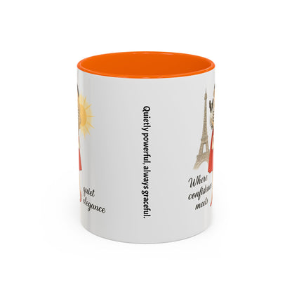 Elegant Confidence Coffee Mug - Inspiring Quote & Chic Design for Tea Lovers, Gifts for Her, Home Office Decor, Parisian Style