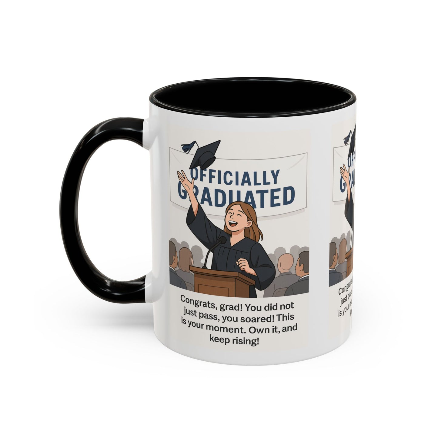 Officially Graduated Coffee Mug - Celebratory Graduation Gift for Grads - Motivational 11oz & 15oz Accent Mug
