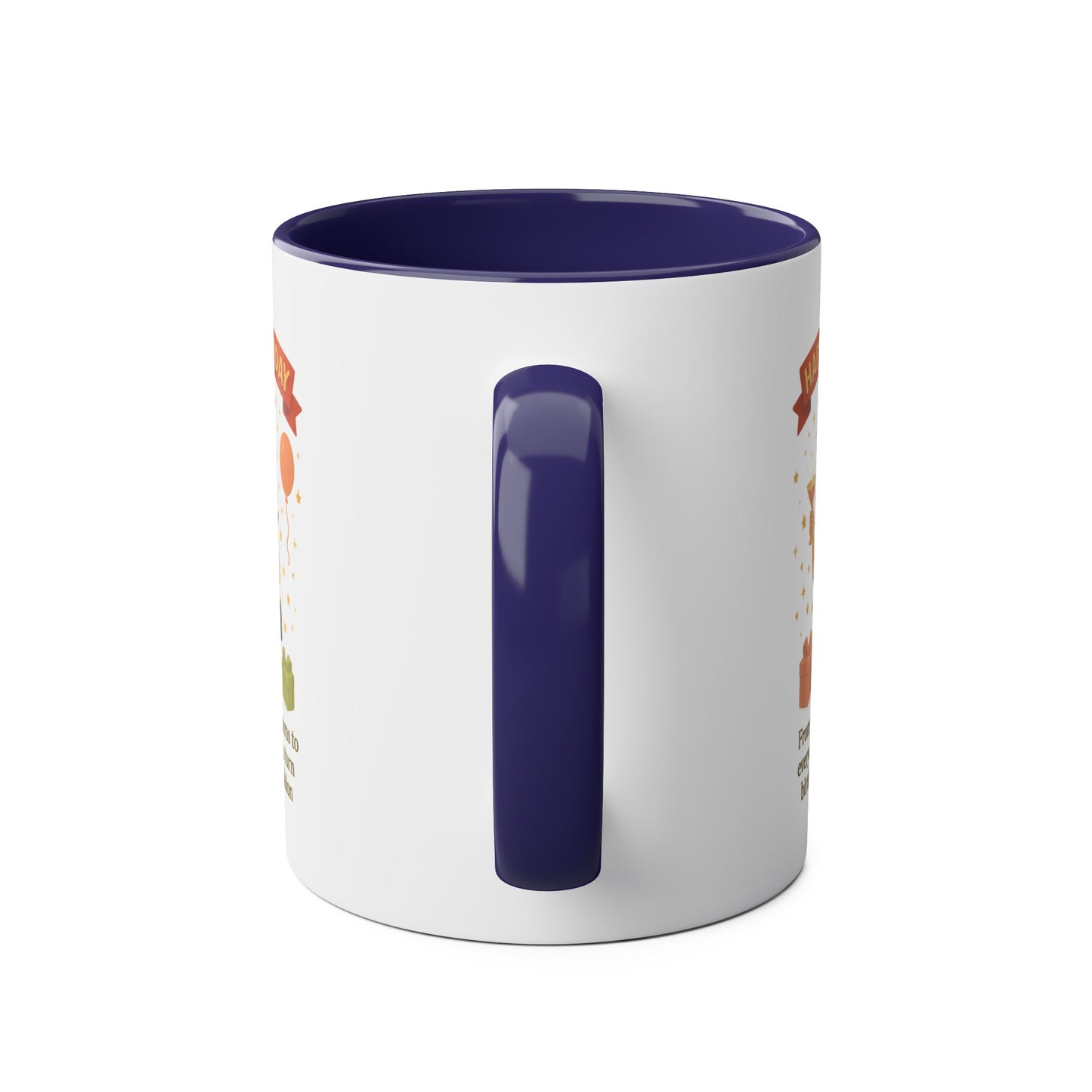 Happy Birthday Two-Tone Coffee Mug - Stylish Gift for Fashion Lovers