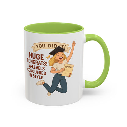 Celebratory Graduation Coffee Mug - 'You Did It!' A-Levels