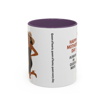 Queen Mode Mother's Day Coffee Mug | Stylish Black Accent Design