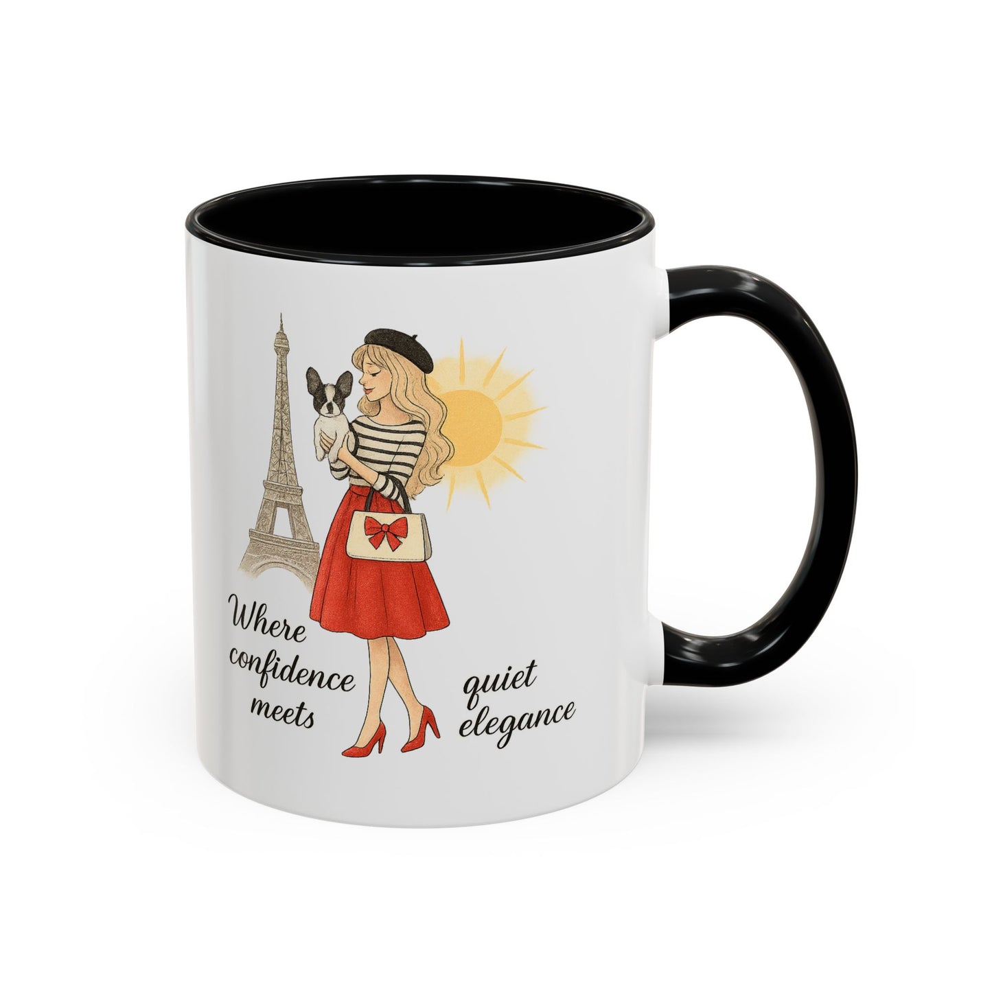 Elegant Confidence Coffee Mug - Inspiring Quote & Chic Design for Tea Lovers, Gifts for Her, Home Office Decor, Parisian Style