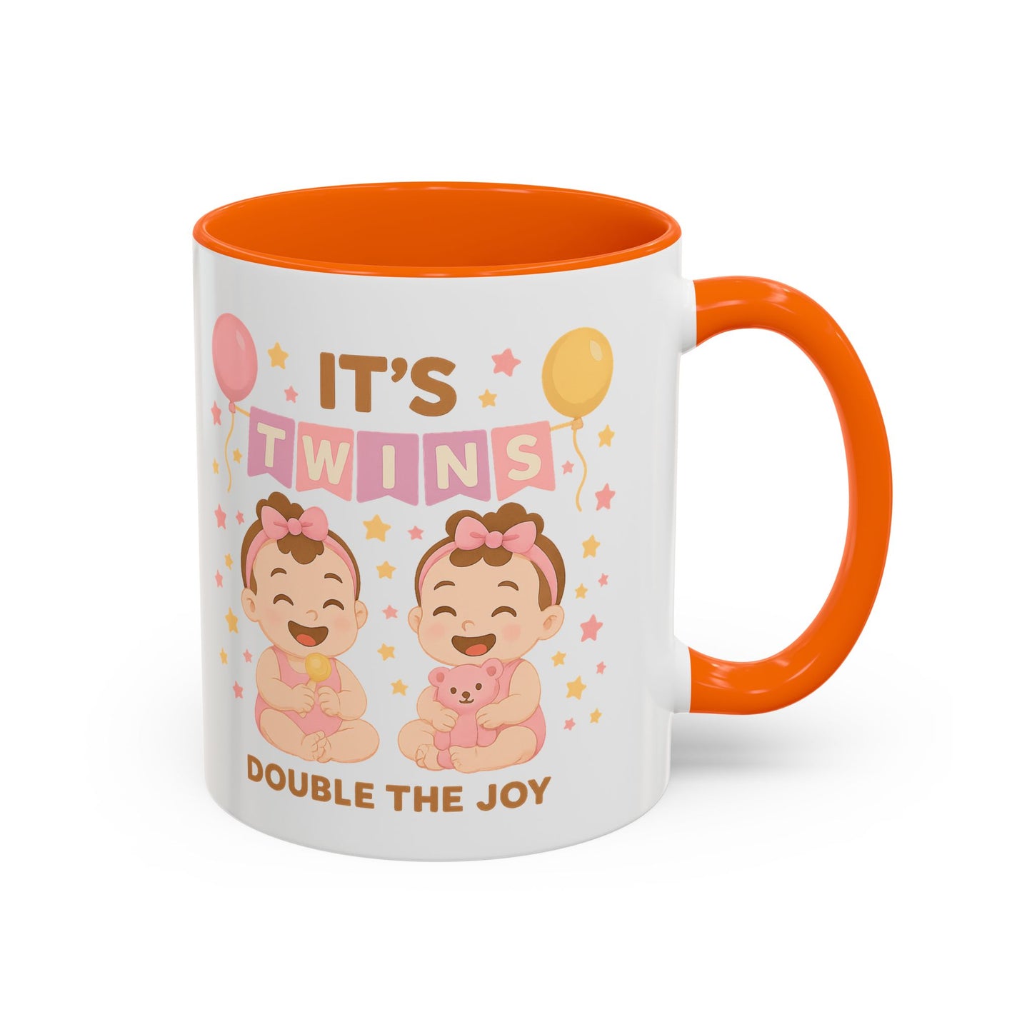 Twin Celebration Coffee Mug, Cute Twins Mug for Parents, Baby Shower Gift, Personalized Coffee Cup, Double the Joy Mug
