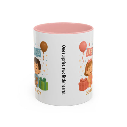 Funny Twin Celebration Coffee Mug - 'It's Twins, Double the Joy'