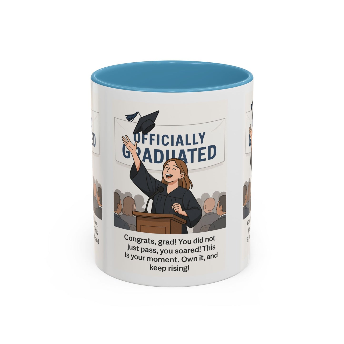 Officially Graduated Coffee Mug - Celebratory Graduation Gift for Grads - Motivational 11oz & 15oz Accent Mug