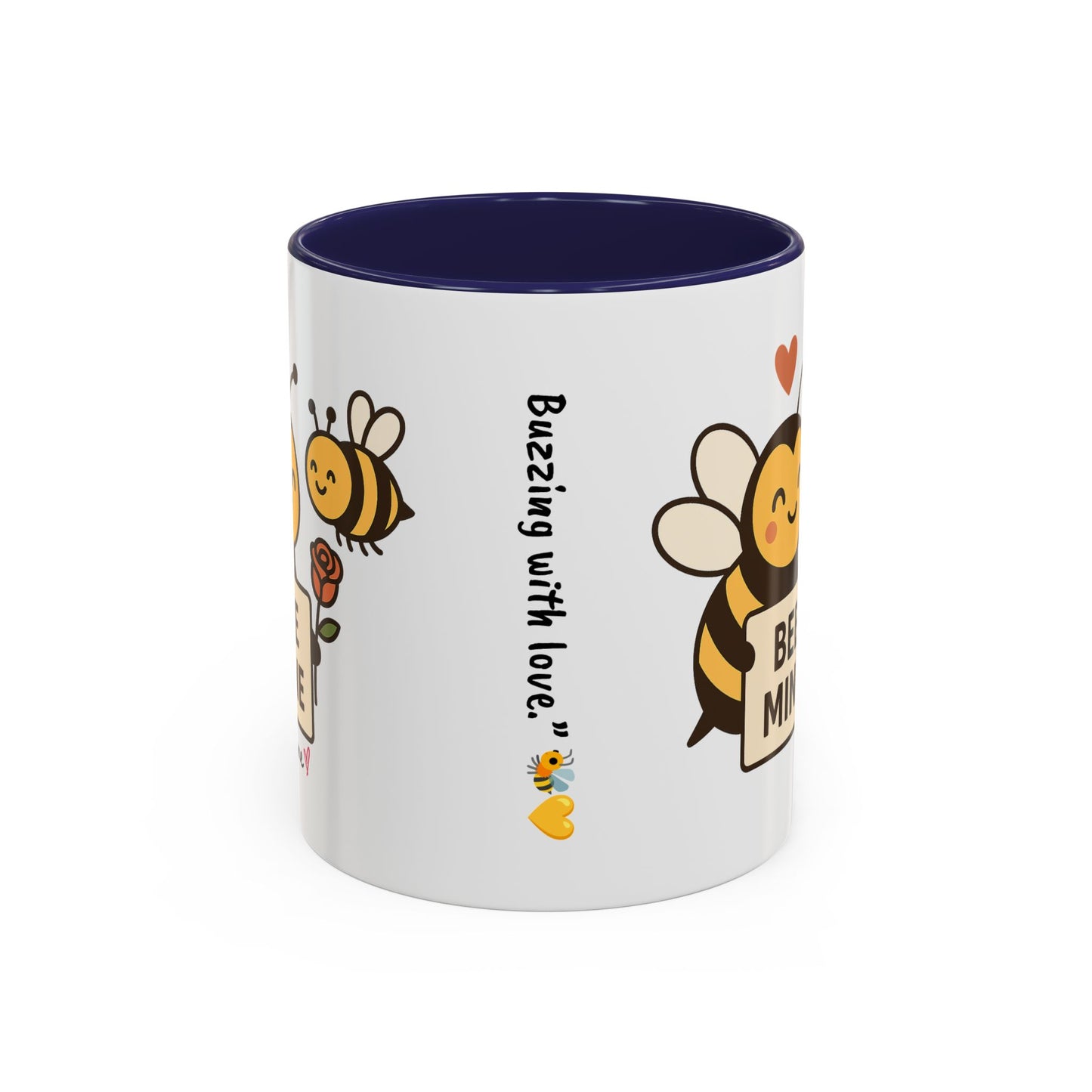 Bee Mine Accent Coffee Mug - Buzzing with Love, Cute Gift for Valentine’s Day, Best Friend, Love, Bee Lovers, Cozy Mornings