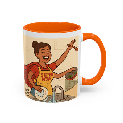Super mom - Accent Coffee Mug (11, 15oz) - Mother's Day