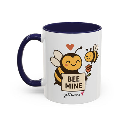 Bee Mine Accent Coffee Mug - Buzzing with Love, Cute Gift for Valentine’s Day, Best Friend, Love, Bee Lovers, Cozy Mornings