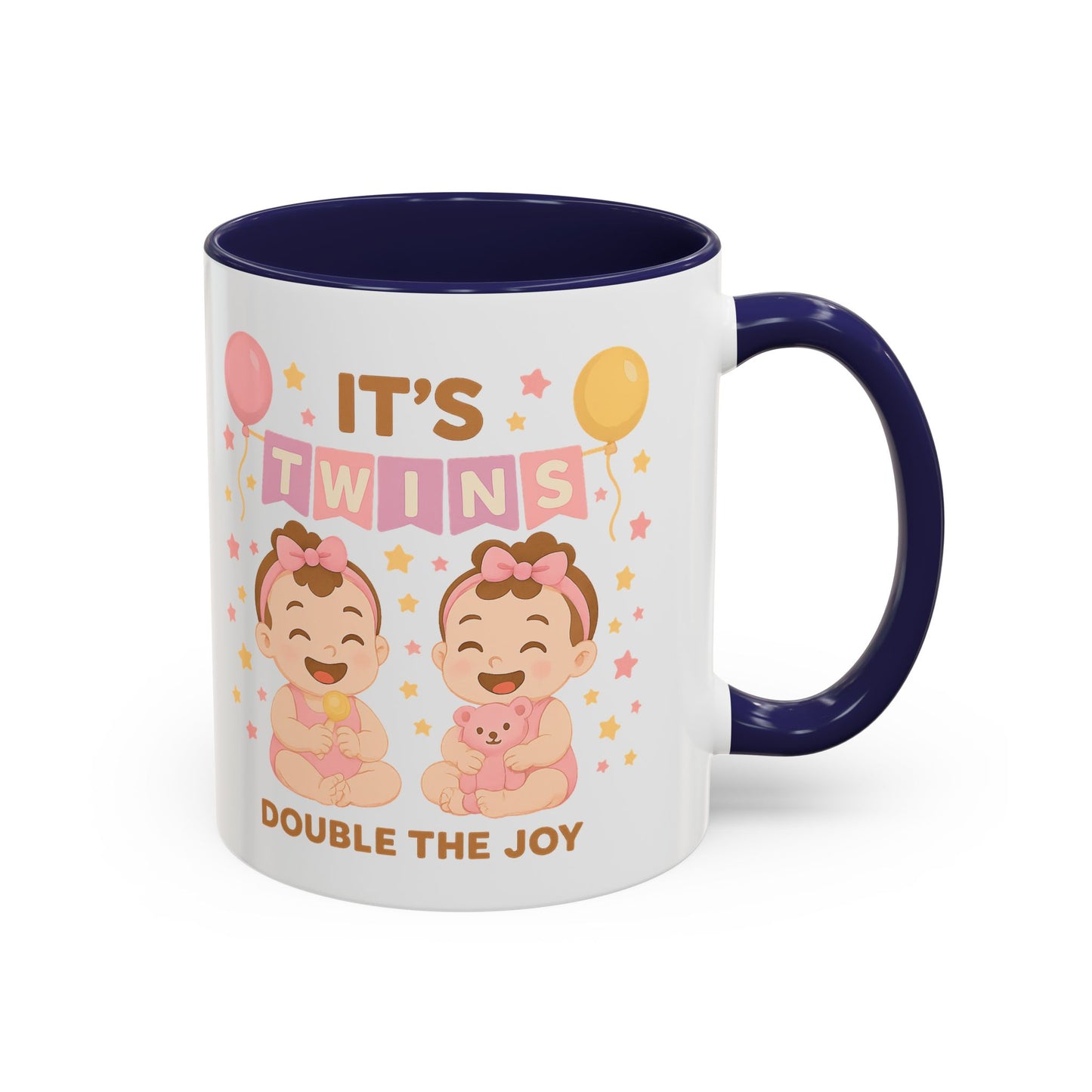 Twin Celebration Coffee Mug, Cute Twins Mug for Parents, Baby Shower Gift, Personalized Coffee Cup, Double the Joy Mug