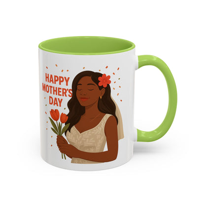 Elegant Mother's Day Accent Coffee Mug - Floral Gift, Tea Mug, Personalized Drinkware, Inspirational Cup, Birthday Present