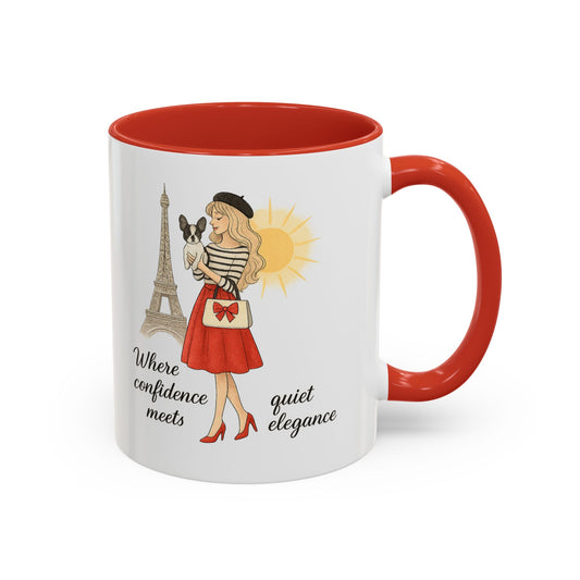 Elegant Confidence Coffee Mug - Inspiring Quote & Chic Design for Tea Lovers, Gifts for Her, Home Office Decor, Parisian Style