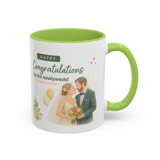 Personalized Wedding Congratulations Mug, Newlywed Gift, Custom Couples Cup, Bridal Shower Favor, Unique Wedding Keepsake