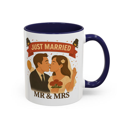 Just Married Coffee Mug | Wedding Gift | Newlywed Coffee Cup | Mr & Mrs Mug | Bride and Groom Drinkware