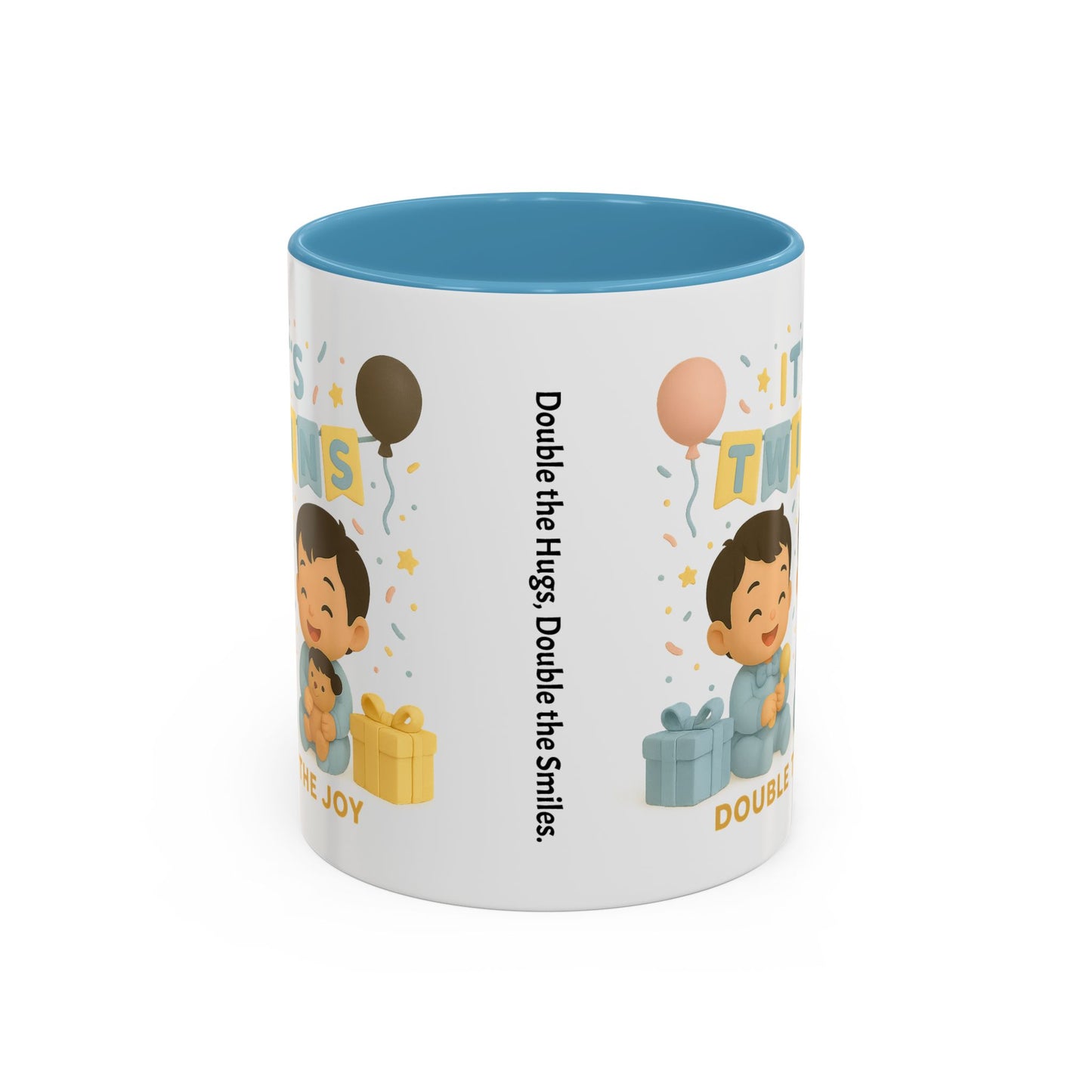 Twins Celebration Coffee Mug, Cute Twins Gift Mug, Baby Shower Mug, Newborn Gift, Double the Joy Mug